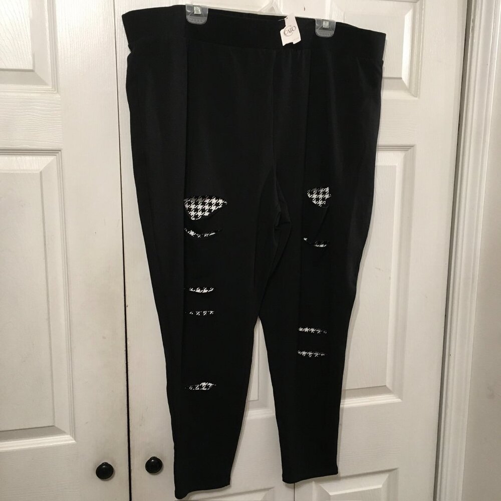 Cato Plus Size Black Distressed Leggings